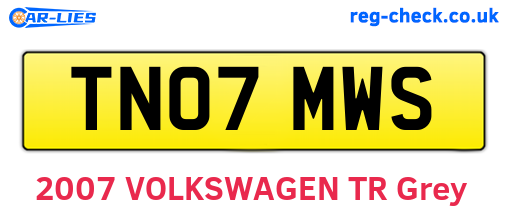 TN07MWS are the vehicle registration plates.