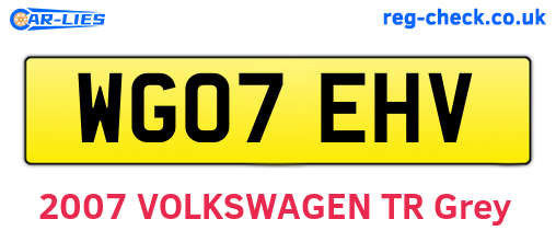 WG07EHV are the vehicle registration plates.