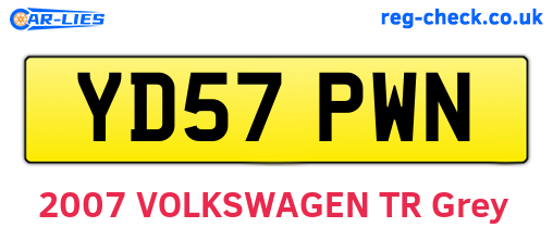 YD57PWN are the vehicle registration plates.
