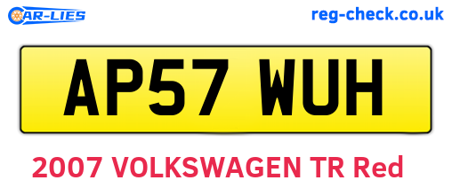 AP57WUH are the vehicle registration plates.