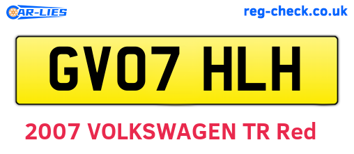 GV07HLH are the vehicle registration plates.