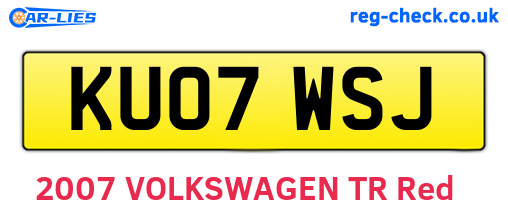 KU07WSJ are the vehicle registration plates.