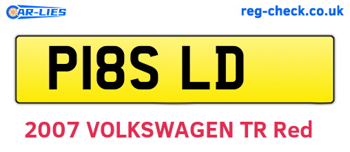 P18SLD are the vehicle registration plates.