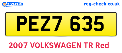 PEZ7635 are the vehicle registration plates.