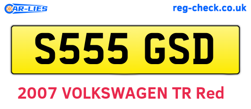 S555GSD are the vehicle registration plates.
