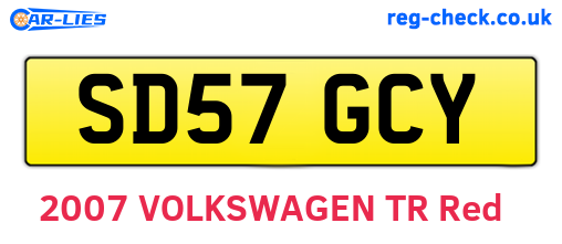 SD57GCY are the vehicle registration plates.