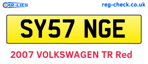 SY57NGE are the vehicle registration plates.