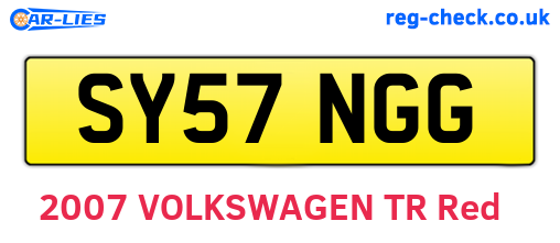 SY57NGG are the vehicle registration plates.