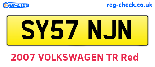 SY57NJN are the vehicle registration plates.