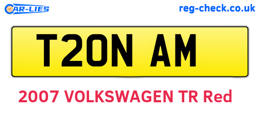 T20NAM are the vehicle registration plates.