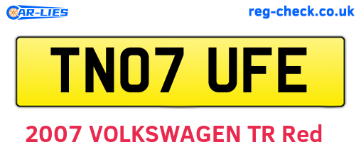 TN07UFE are the vehicle registration plates.