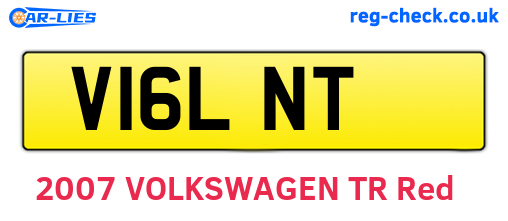 V16LNT are the vehicle registration plates.