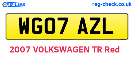 WG07AZL are the vehicle registration plates.