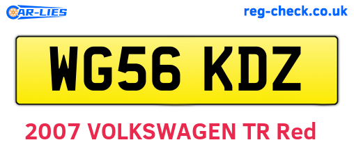 WG56KDZ are the vehicle registration plates.