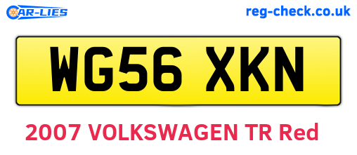 WG56XKN are the vehicle registration plates.