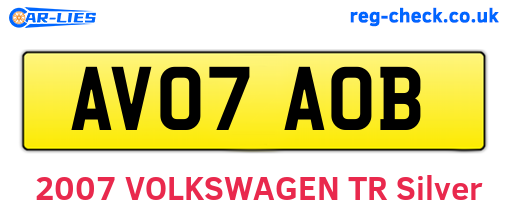 AV07AOB are the vehicle registration plates.