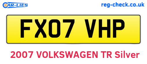 FX07VHP are the vehicle registration plates.