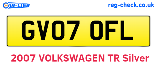 GV07OFL are the vehicle registration plates.