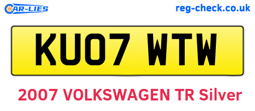 KU07WTW are the vehicle registration plates.