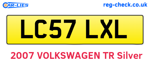 LC57LXL are the vehicle registration plates.