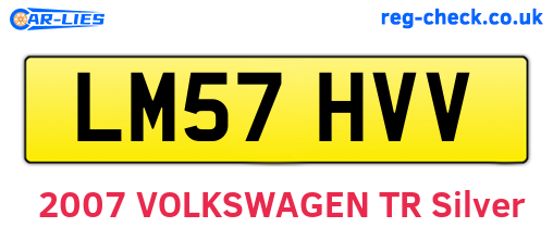 LM57HVV are the vehicle registration plates.
