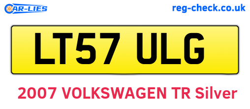 LT57ULG are the vehicle registration plates.