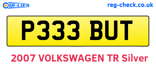 P333BUT are the vehicle registration plates.