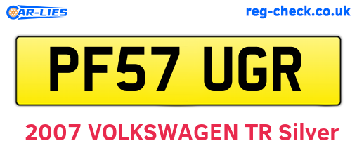 PF57UGR are the vehicle registration plates.