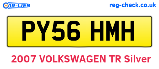 PY56HMH are the vehicle registration plates.