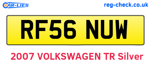 RF56NUW are the vehicle registration plates.