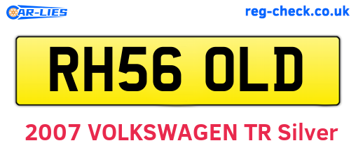 RH56OLD are the vehicle registration plates.