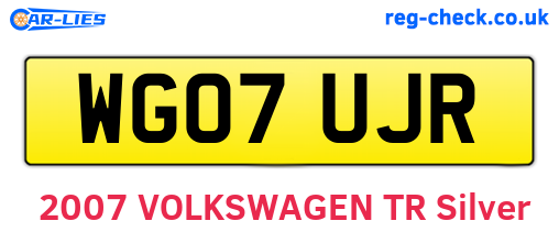 WG07UJR are the vehicle registration plates.