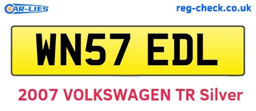 WN57EDL are the vehicle registration plates.