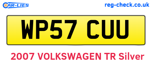 WP57CUU are the vehicle registration plates.
