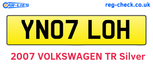 YN07LOH are the vehicle registration plates.