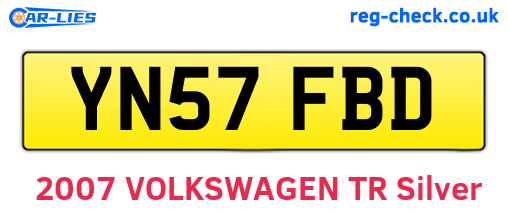 YN57FBD are the vehicle registration plates.