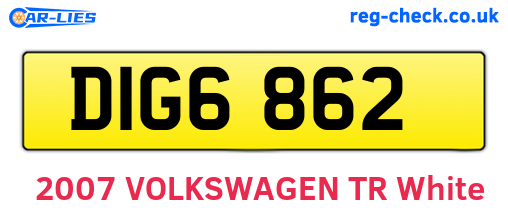 DIG6862 are the vehicle registration plates.