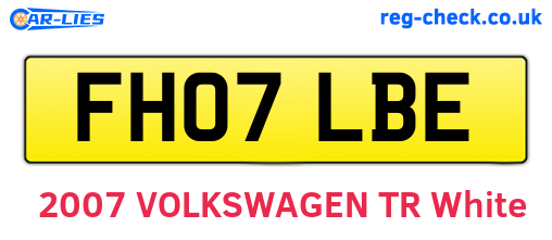 FH07LBE are the vehicle registration plates.