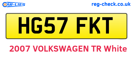 HG57FKT are the vehicle registration plates.