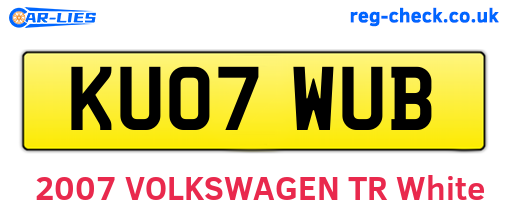 KU07WUB are the vehicle registration plates.