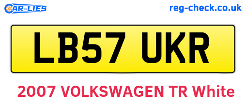 LB57UKR are the vehicle registration plates.