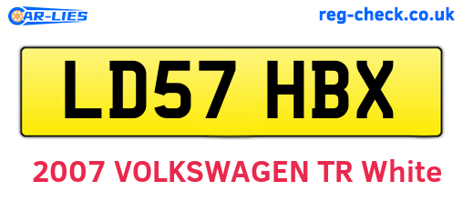 LD57HBX are the vehicle registration plates.