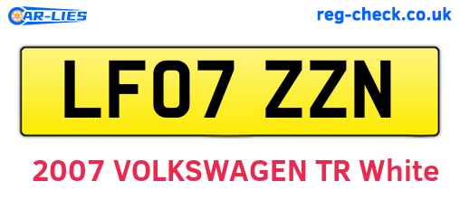 LF07ZZN are the vehicle registration plates.