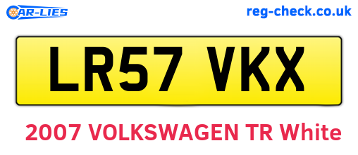 LR57VKX are the vehicle registration plates.