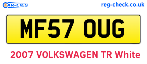 MF57OUG are the vehicle registration plates.
