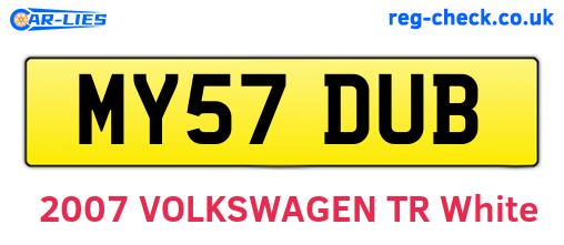 MY57DUB are the vehicle registration plates.