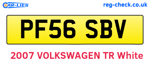 PF56SBV are the vehicle registration plates.