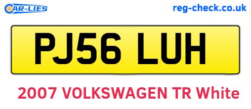 PJ56LUH are the vehicle registration plates.