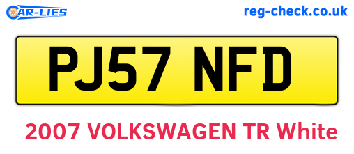 PJ57NFD are the vehicle registration plates.