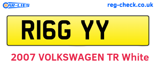 R16GYY are the vehicle registration plates.